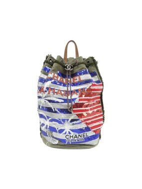 Chanel Backpack Canvas Red